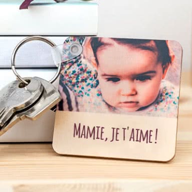 Porte-clés en bois smartphoto